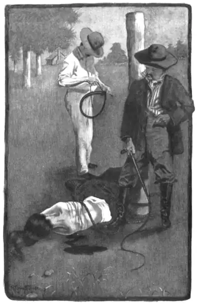 HE CUT THE ROPES THAT BOUND HER, AND SHE SANK UPON THE GROUND AGAIN.